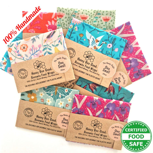 Reusable Beeswax Food Wraps 100% Hand Made in the UK by Honey Bee Good.