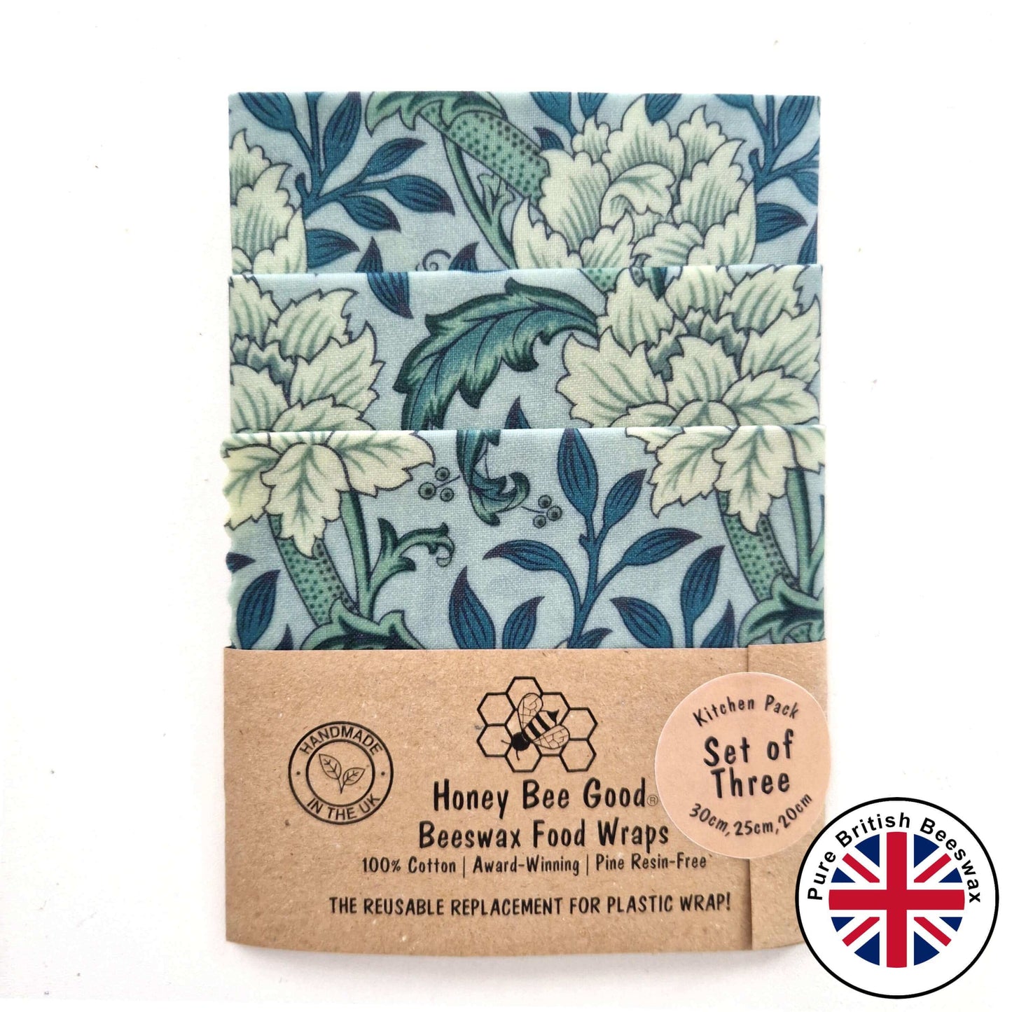 Reusable Beeswax Food Wraps 100% Hand Made in the UK by Honey Bee Good.