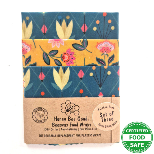 Reusable Beeswax Food Wraps 100% Hand Made in the UK by Honey Bee Good.