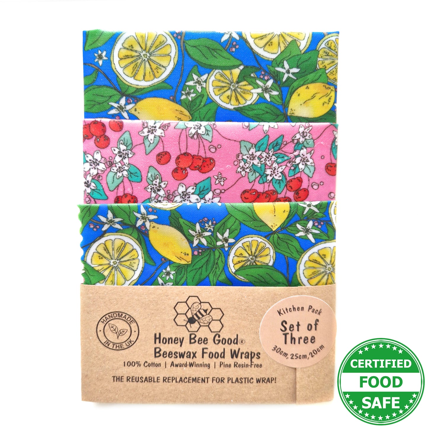 Classic British Collection Set of 3 Beeswax Wraps | Sunny Fruit