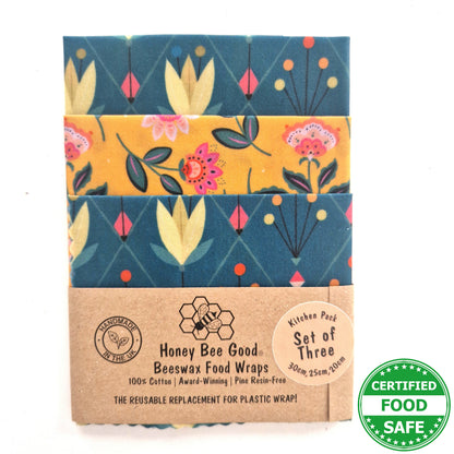 Comfort Set of 3 Beeswax Wraps | Tulips