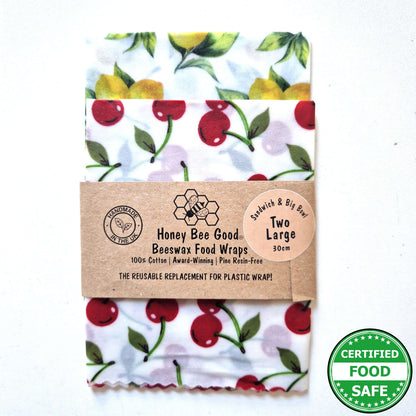Classic Set of 2 Large Beeswax Wraps | Italian Kitchen