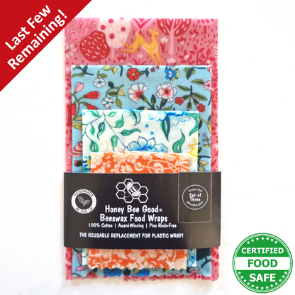 Black Label Made with Liberty Fabric Set of 4 (3 + Free) Beeswax Wraps | Garden Party