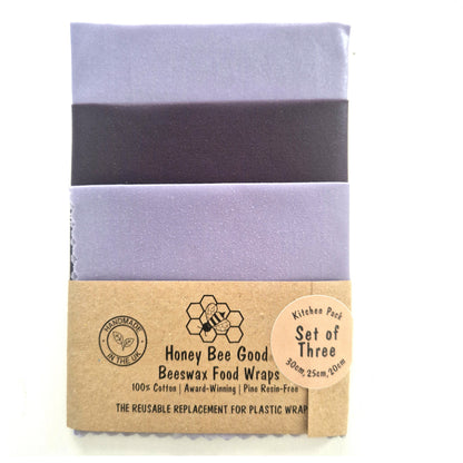 Earth Tones Set of 3 Beeswax Wraps | Plum
