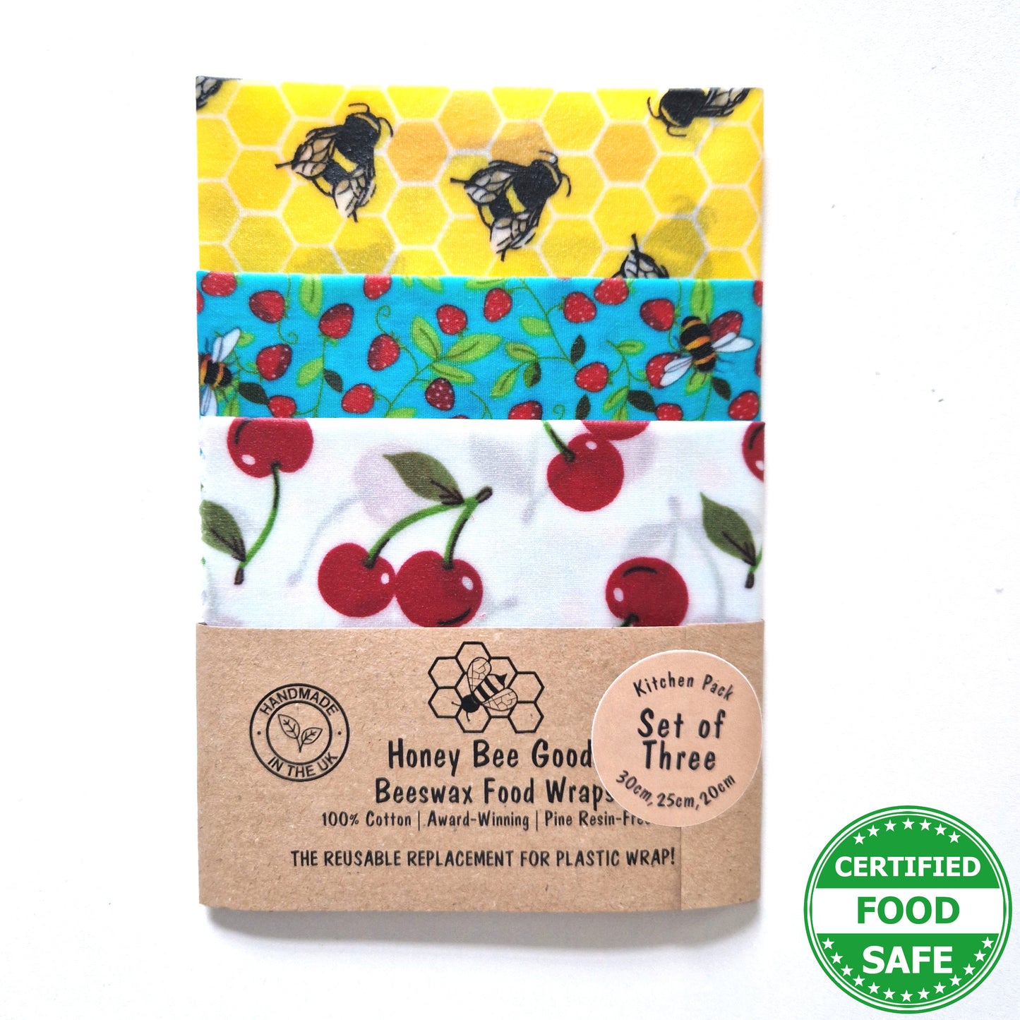 TEN Wholesale Corporate Gifts | Reusable Beeswax Wraps | Set of 3 L,M,S