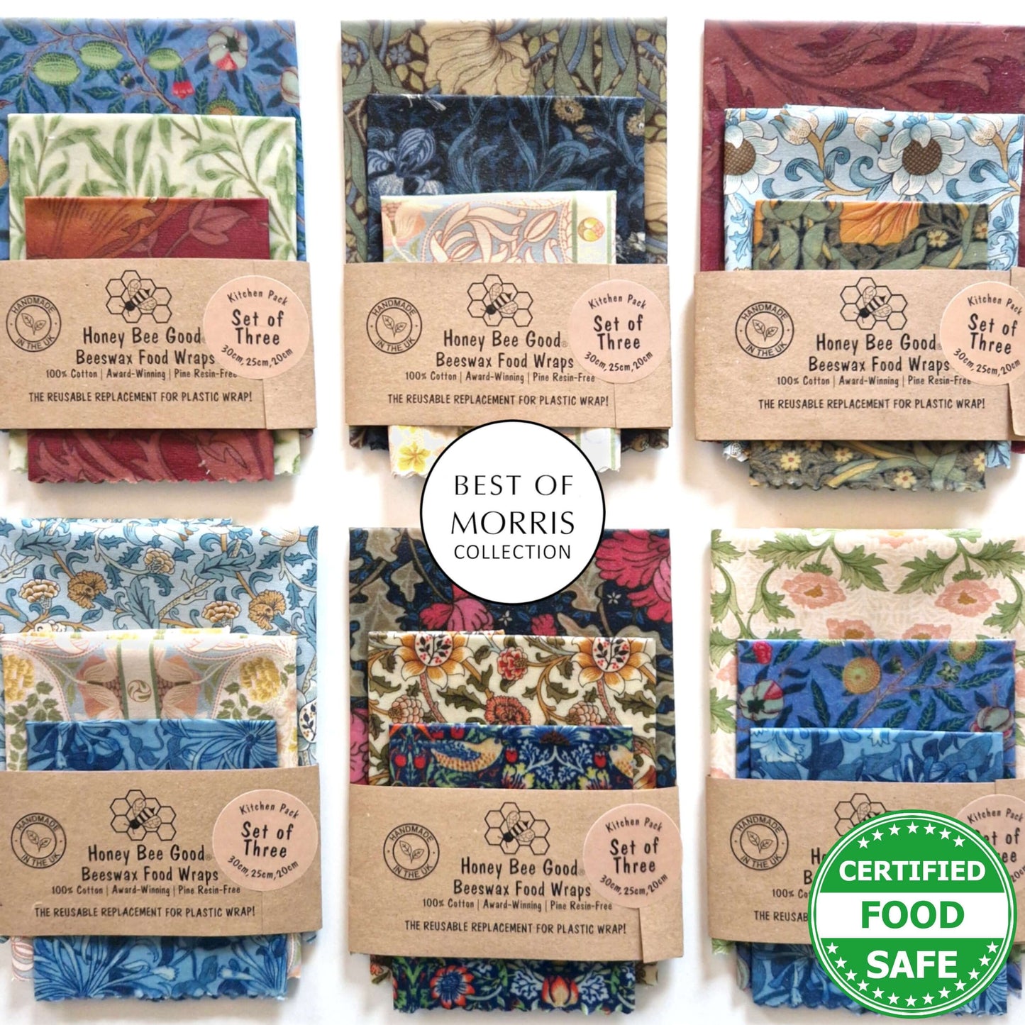 William Morris Set of 3 Beeswax Wraps